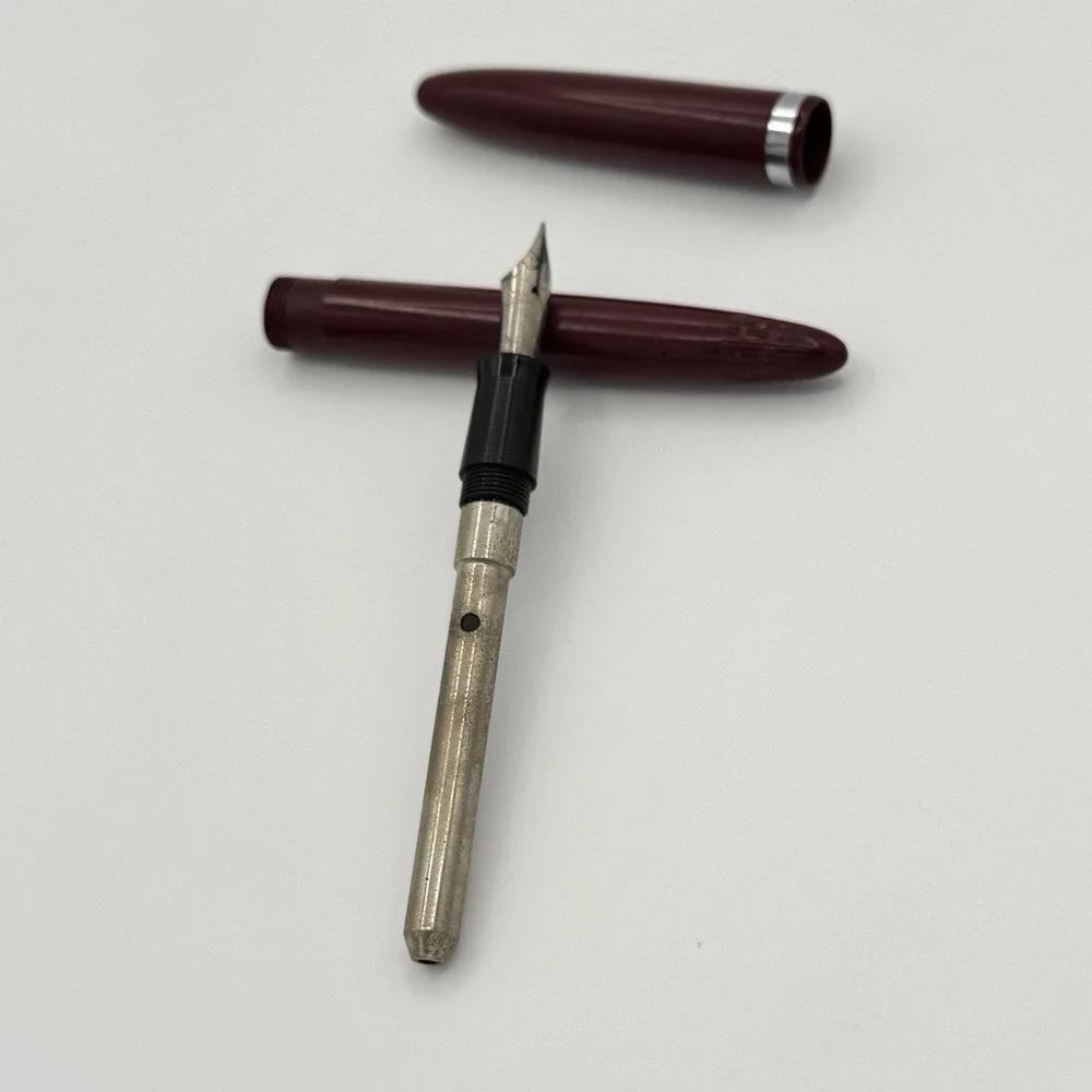 Vintage Sheaffer's Lever‎ Fill Fountain Pen Burgundy Fort Madison USA Untested